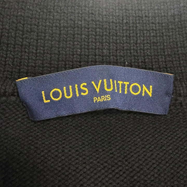 Excellent LOUIS VUITTON NBA cardigan Back LV logo black Nylon mens M