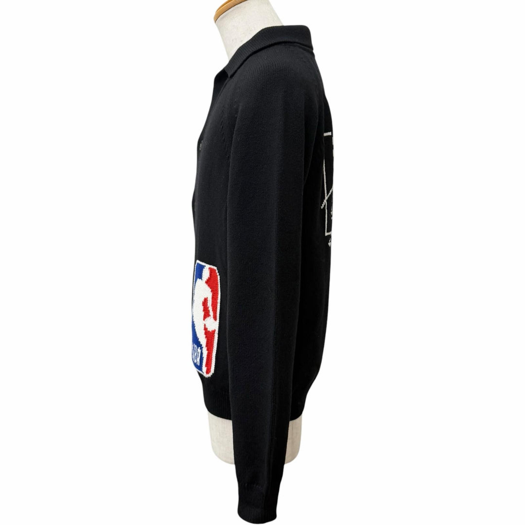 Excellent LOUIS VUITTON NBA cardigan Back LV logo black Nylon mens M