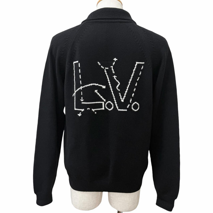 Excellent LOUIS VUITTON NBA cardigan Back LV logo black Nylon mens M