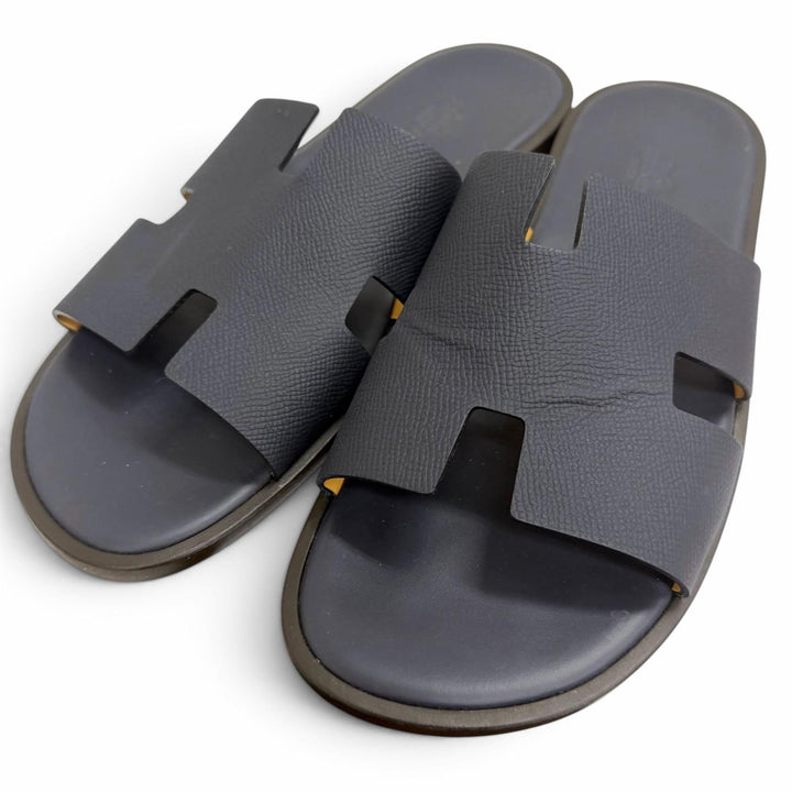 Great HERMES Sandals Izmir H logo shower sandals slides Dark navy