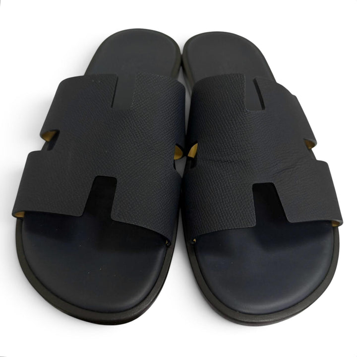 Great HERMES Sandals Izmir H logo shower sandals slides Dark navy