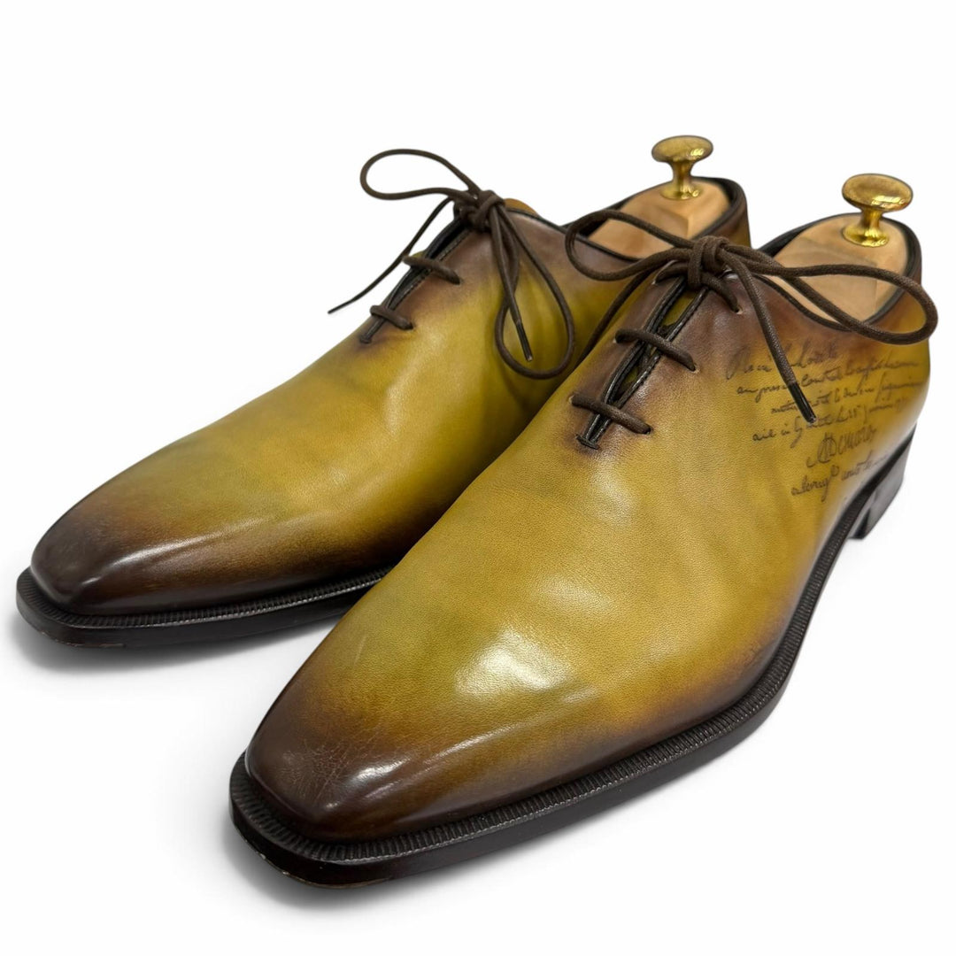 Great BERLUTI Dress shoes Alessandro Galle Scrit Calligraphy Yellow
