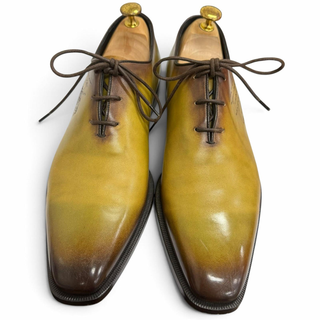 Great BERLUTI Dress shoes Alessandro Galle Scrit Calligraphy Yellow