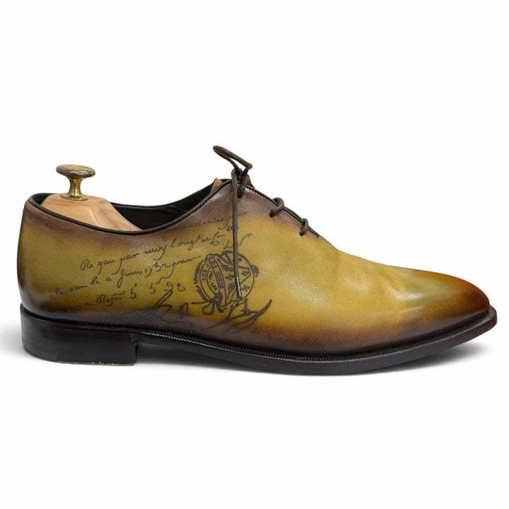Great BERLUTI Dress shoes Alessandro Galle Scrit Calligraphy Yellow