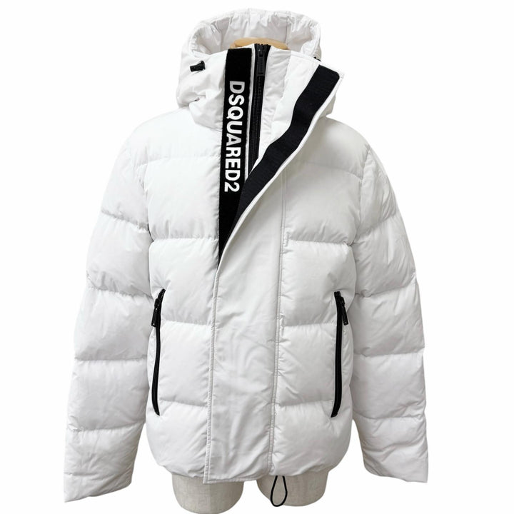 Great DSQUARED2 Down jacket Hooded white polyester mens 46 S71AN0305