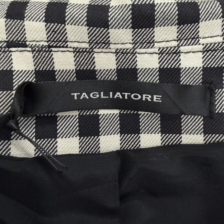 Excellent TAGLIATORE coat SALOMON Gingham check belted white