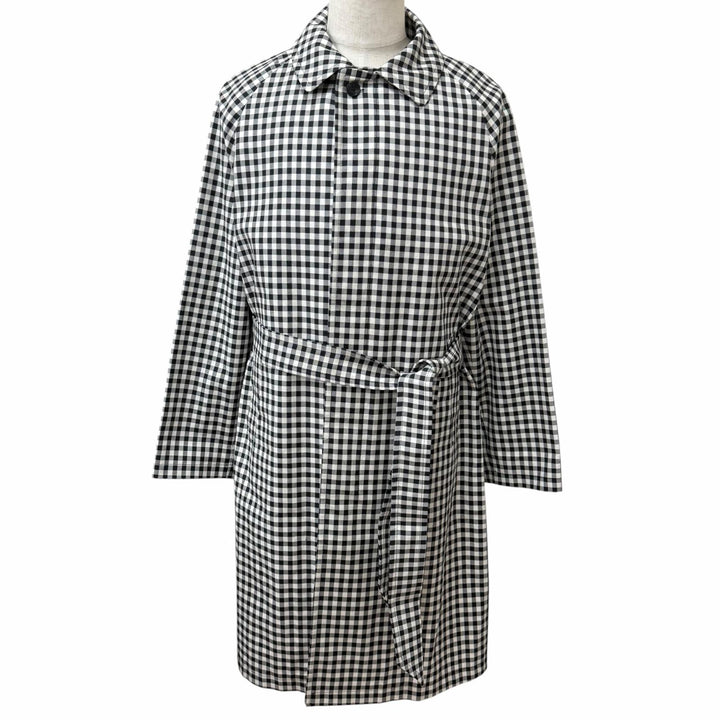 Excellent TAGLIATORE coat SALOMON Gingham check belted white