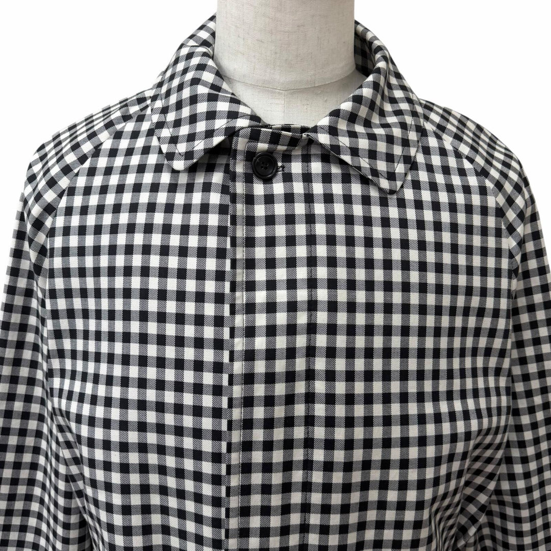 Excellent TAGLIATORE coat SALOMON Gingham check belted white