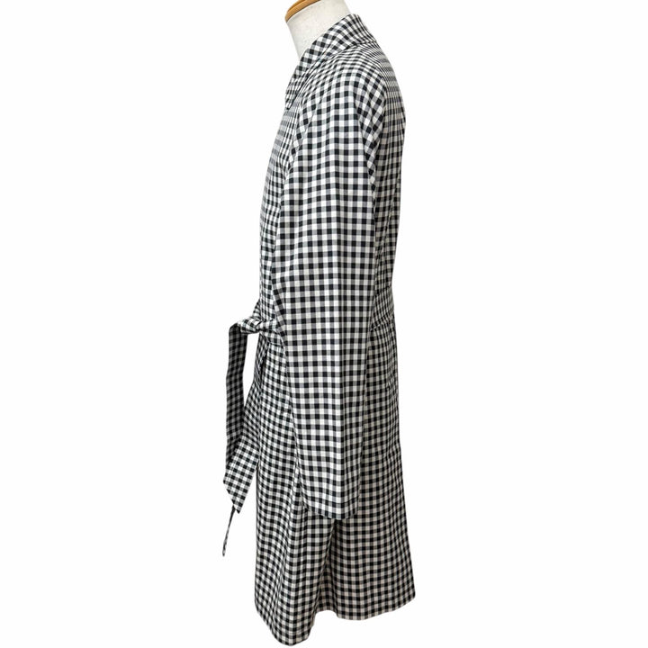 Excellent TAGLIATORE coat SALOMON Gingham check belted white
