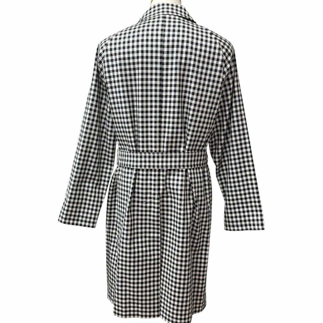 Excellent TAGLIATORE coat SALOMON Gingham check belted white