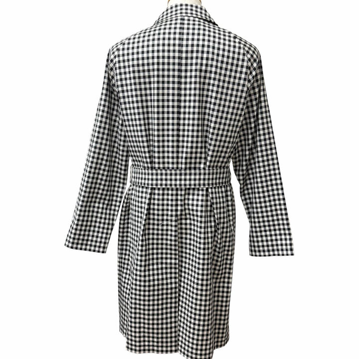 Excellent TAGLIATORE coat SALOMON Gingham check belted white