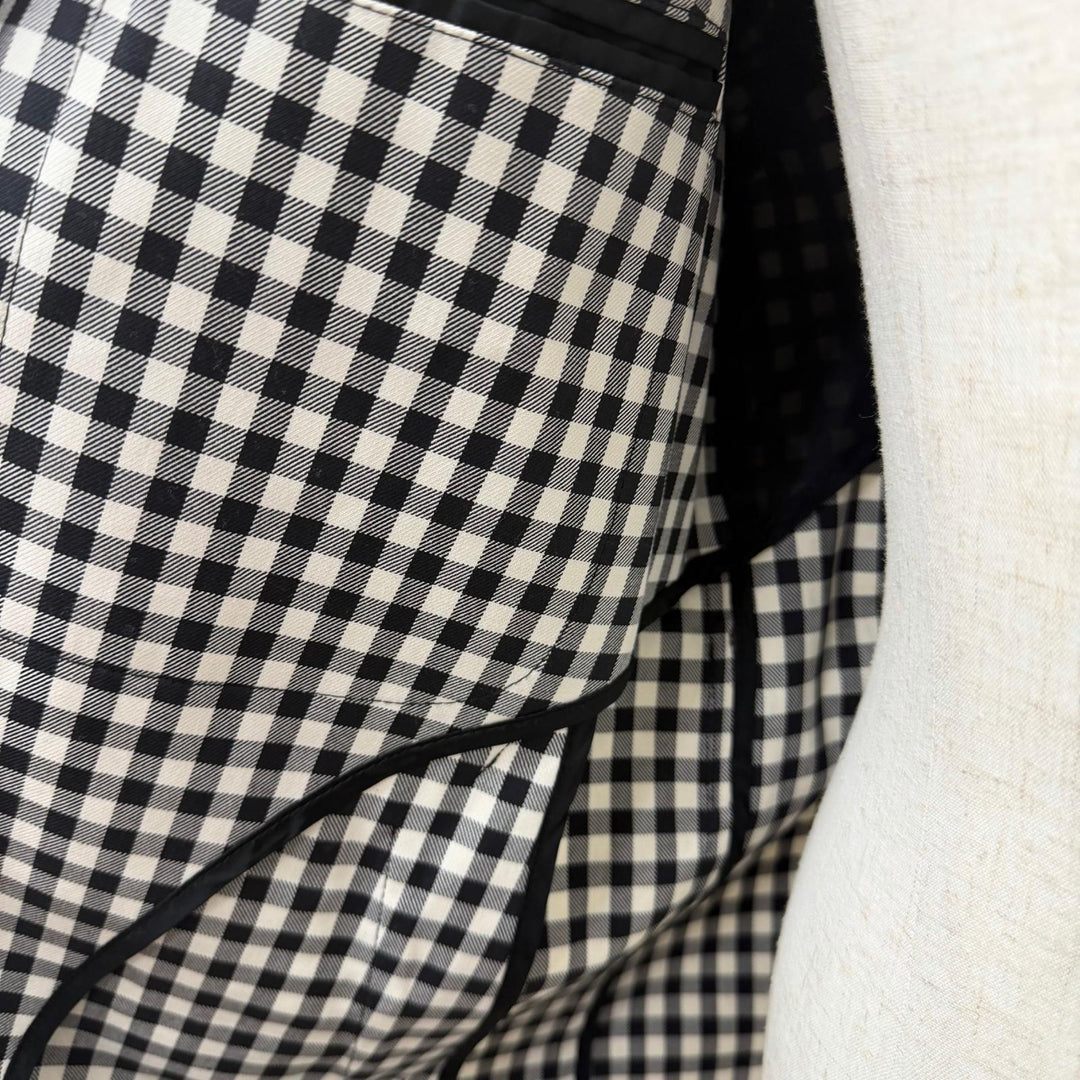 Excellent TAGLIATORE coat SALOMON Gingham check belted white