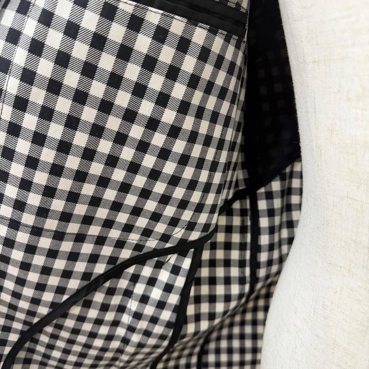 Excellent TAGLIATORE coat SALOMON Gingham check belted white