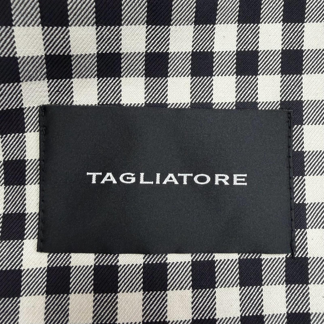 Excellent TAGLIATORE coat SALOMON Gingham check belted white