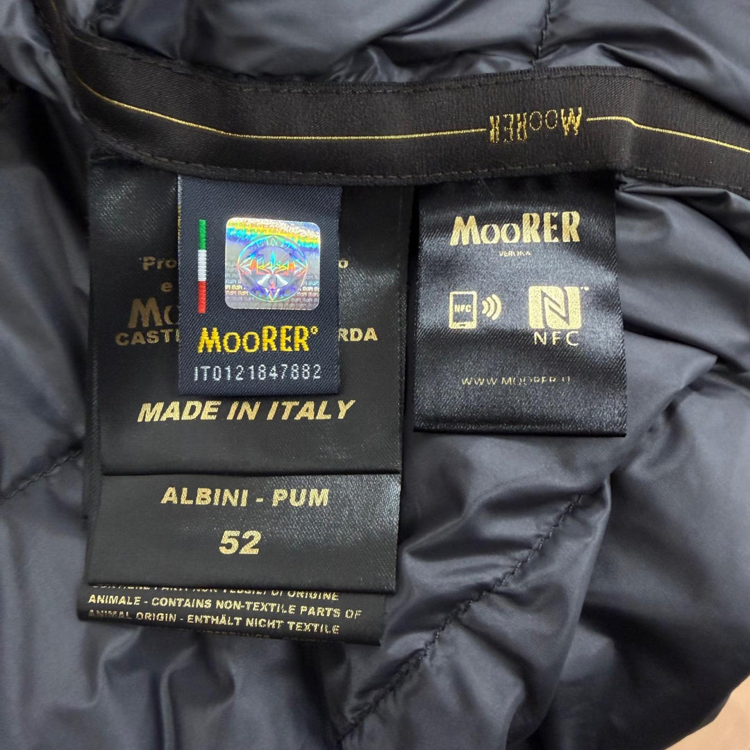 Great MOORER Down jacket ALBINI-PUM Hooded Navy polyester mens IT 52