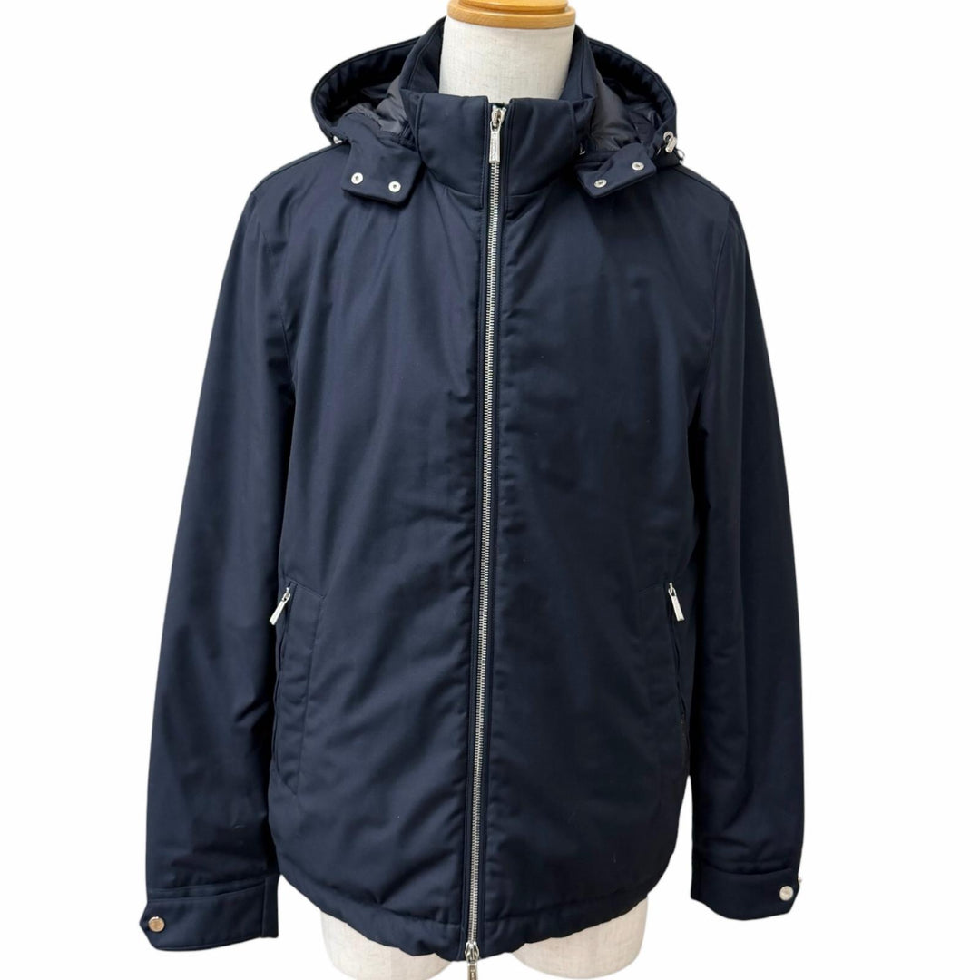Great MOORER Down jacket ALBINI-PUM Hooded Navy polyester mens IT 52