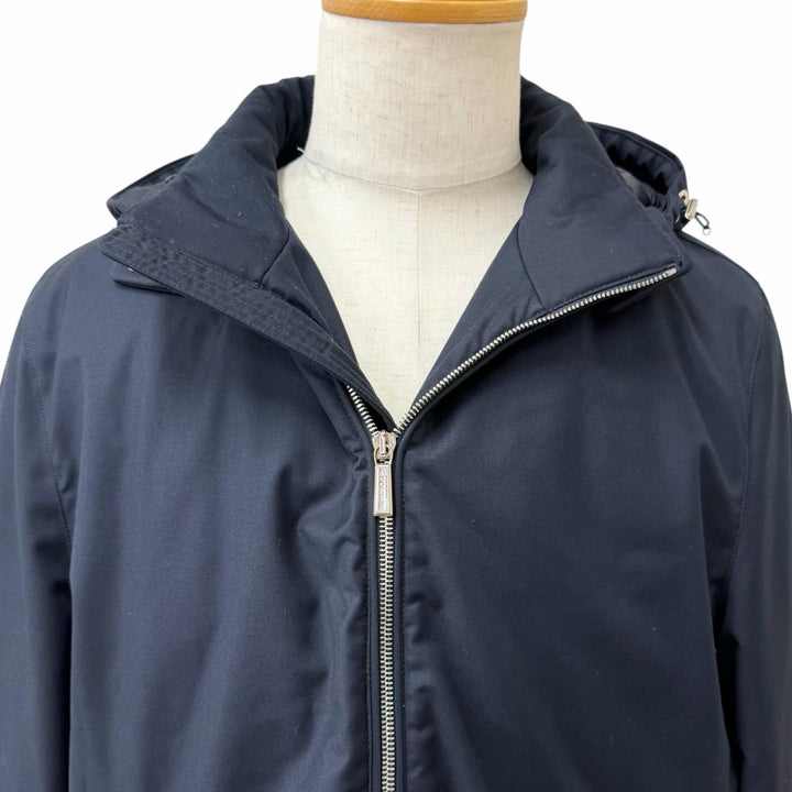 Great MOORER Down jacket ALBINI-PUM Hooded Navy polyester mens IT 52
