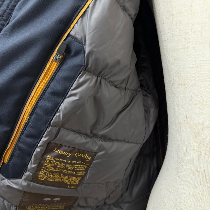 Great MOORER Down jacket ALBINI-PUM Hooded Navy polyester mens IT 52
