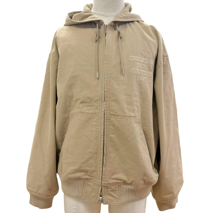 Excellent DIOR hoodie Logo embroidered hooded double-zip blouson 44 383D487BY547
