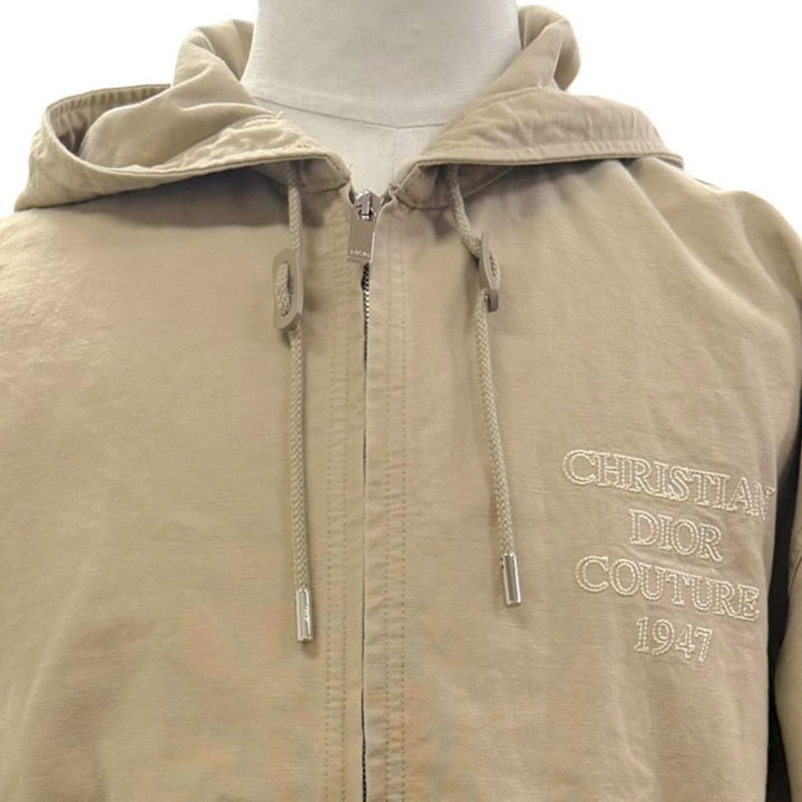 Excellent DIOR hoodie Logo embroidered hooded double-zip blouson 44 383D487BY547