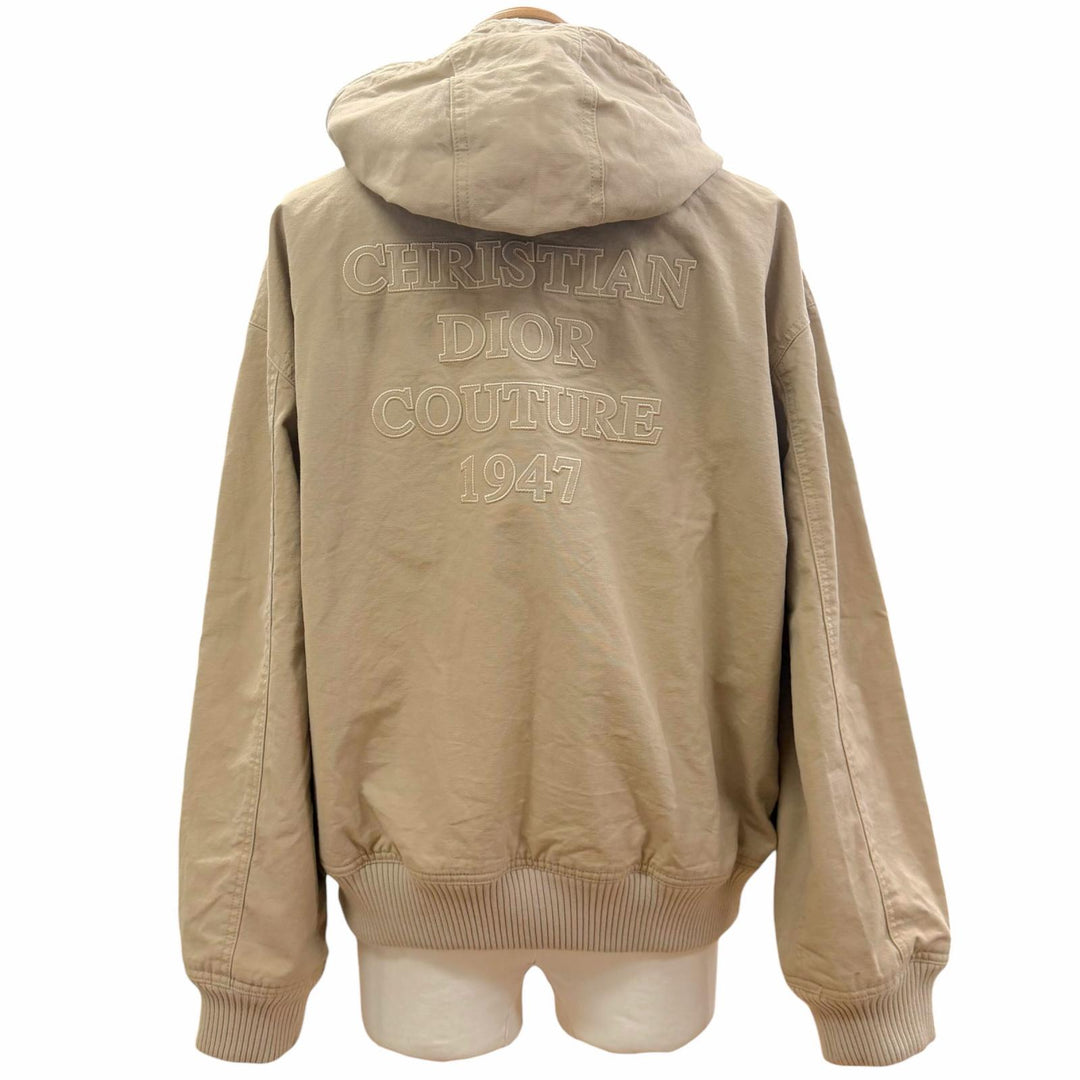 Excellent DIOR hoodie Logo embroidered hooded double-zip blouson 44 383D487BY547
