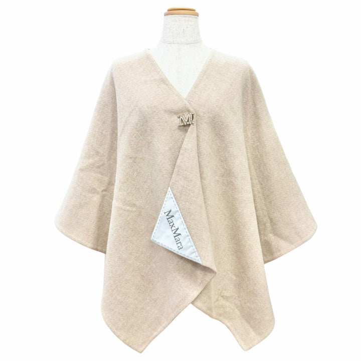 Pristine Max Mara poncho SERRA Cape with MBrooch beige alpaca Women 25245460816