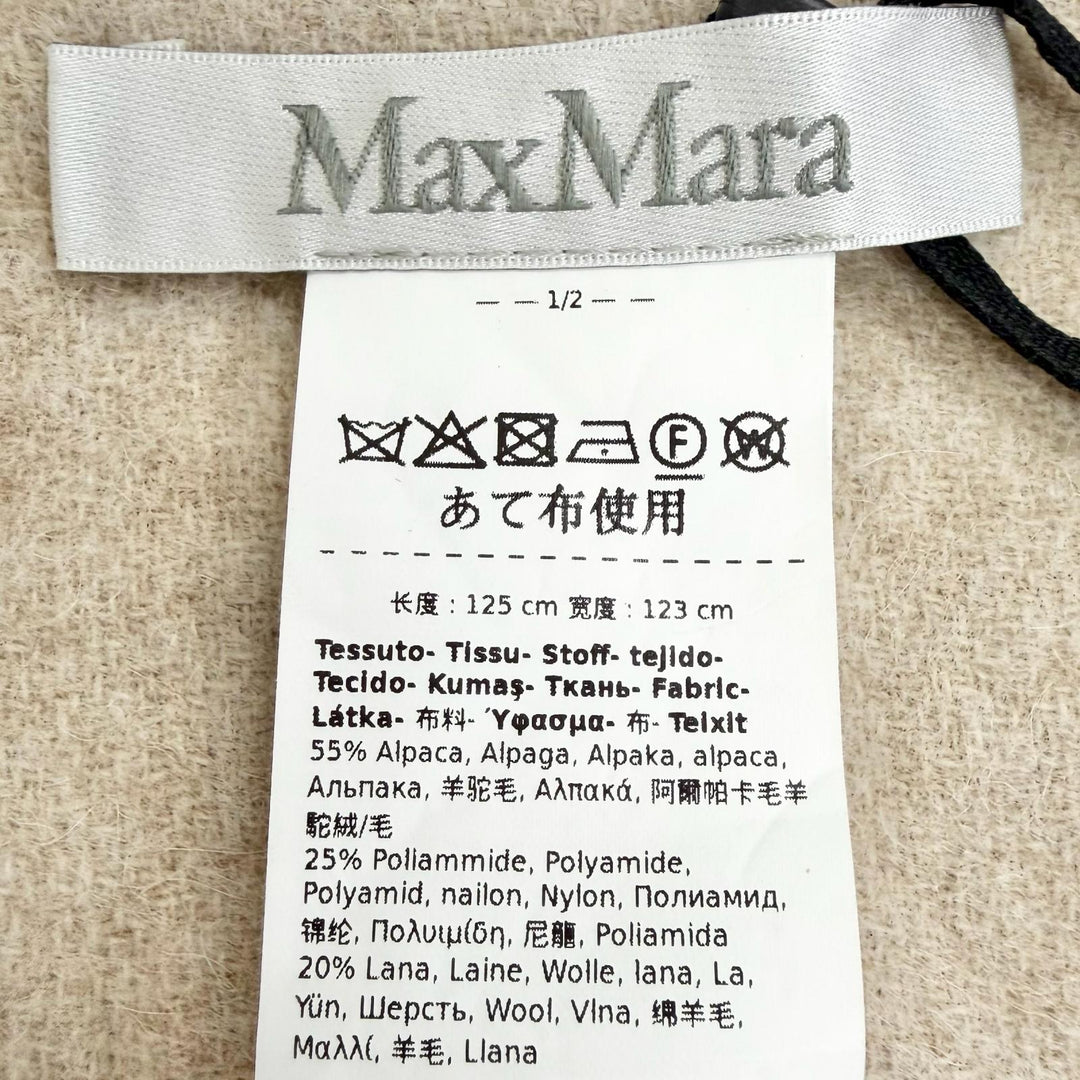 Pristine Max Mara poncho SERRA Cape with MBrooch beige alpaca Women 25245460816