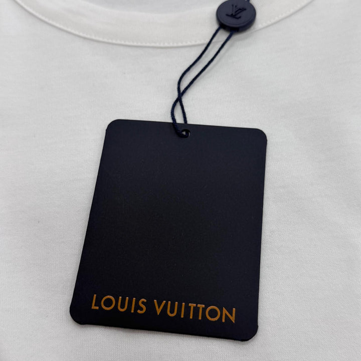 Pristine LOUIS VUITTON Short sleeve T-shirt white cotton mens L 1AK7GW