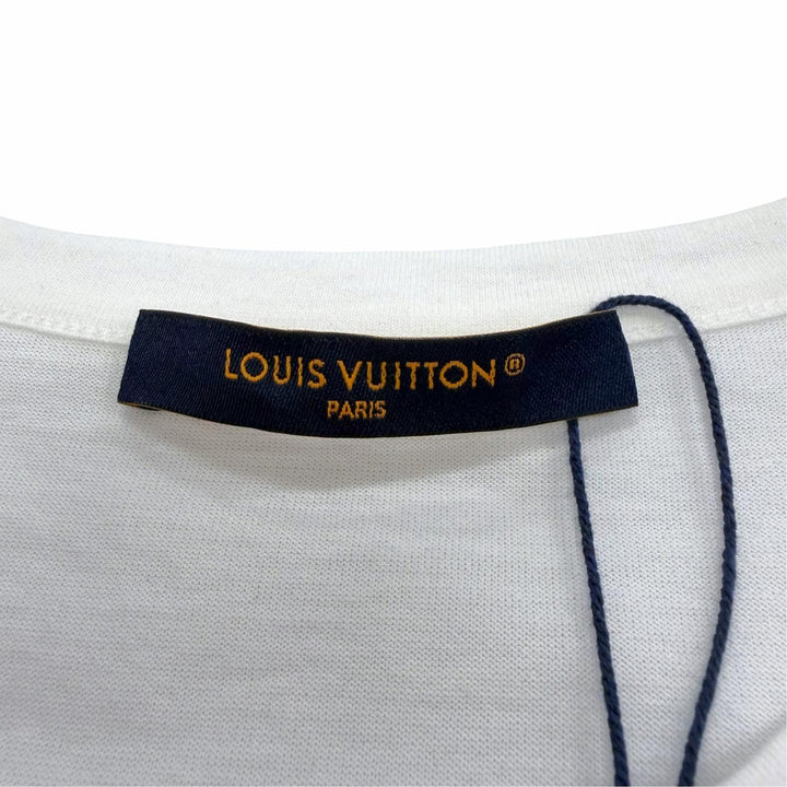 Pristine LOUIS VUITTON Short sleeve T-shirt white cotton mens L 1AK7GW