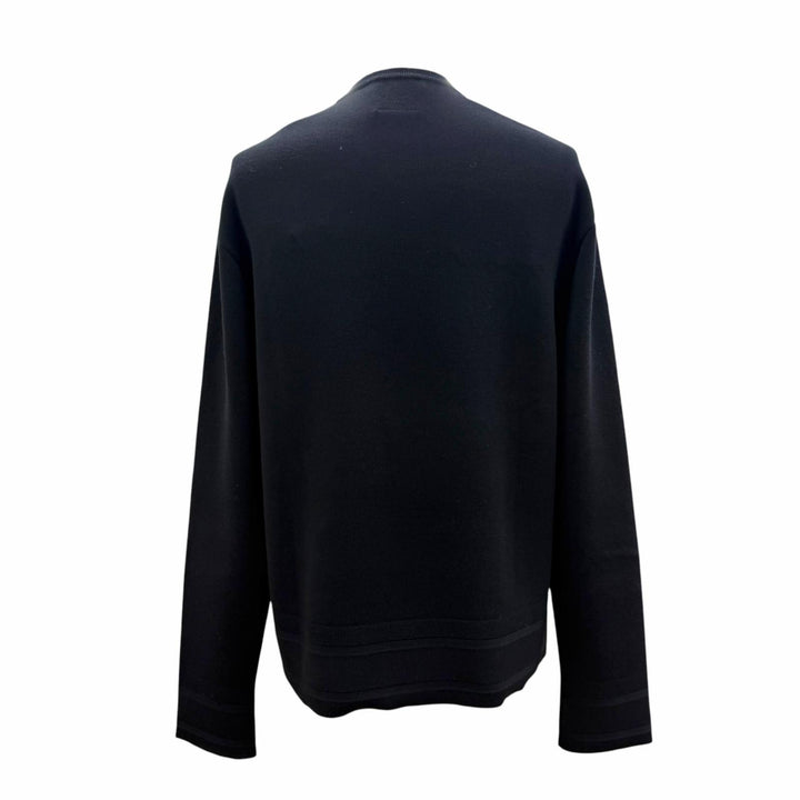 Excellent GIVENCHY sweater Studded Logo Crew Neck Knit black wool S BM90GX4Y54