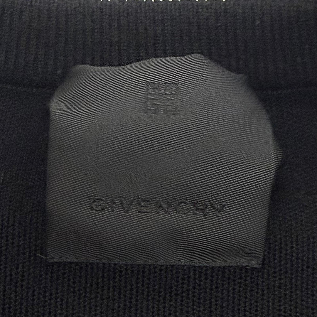 Excellent GIVENCHY sweater Studded Logo Crew Neck Knit black wool S BM90GX4Y54