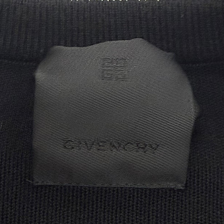 Excellent GIVENCHY sweater Studded Logo Crew Neck Knit black wool S BM90GX4Y54