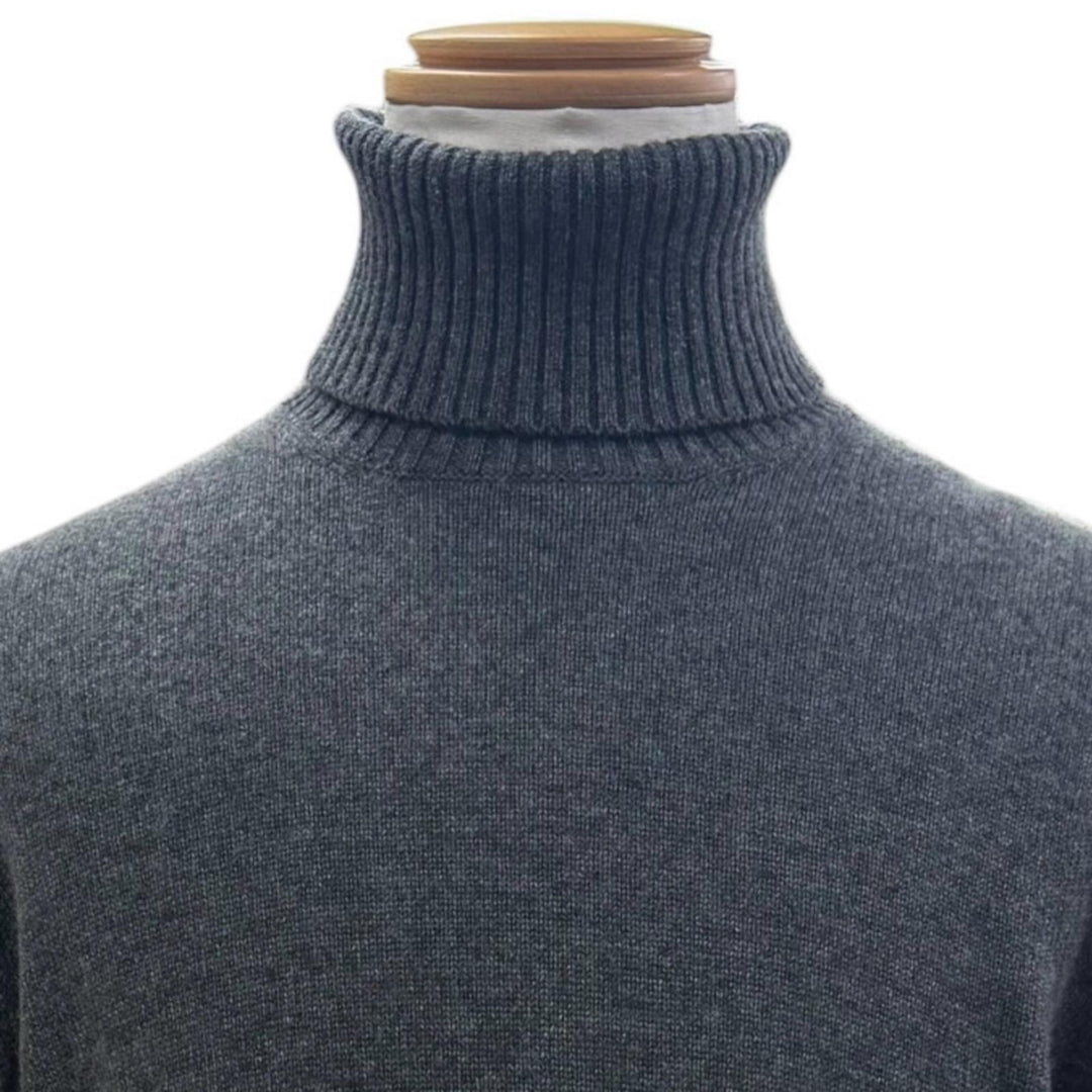 Excellent Brunello Cucinelli sweater Turtleneck knit gray cashmere mens IT 54