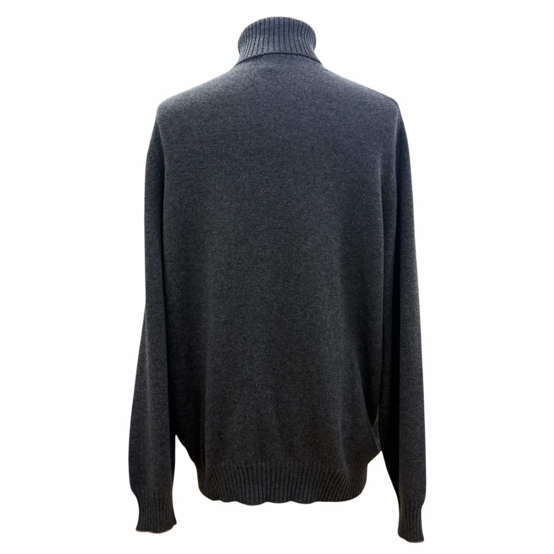 Excellent Brunello Cucinelli sweater Turtleneck knit gray cashmere mens IT 54