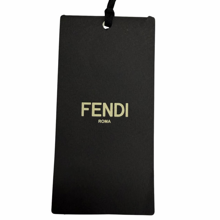 Excellent FENDI sweater FF Logo Metal Cable Knit Long Sleeve Sweater black wool