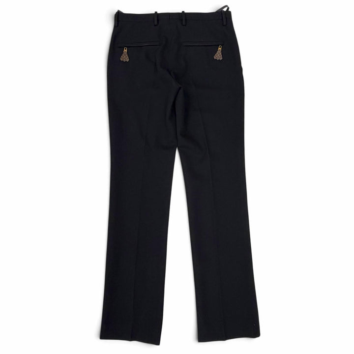 Pristine LOUIS VUITTON Pants Monogram tag slacks black wool Women IT 36