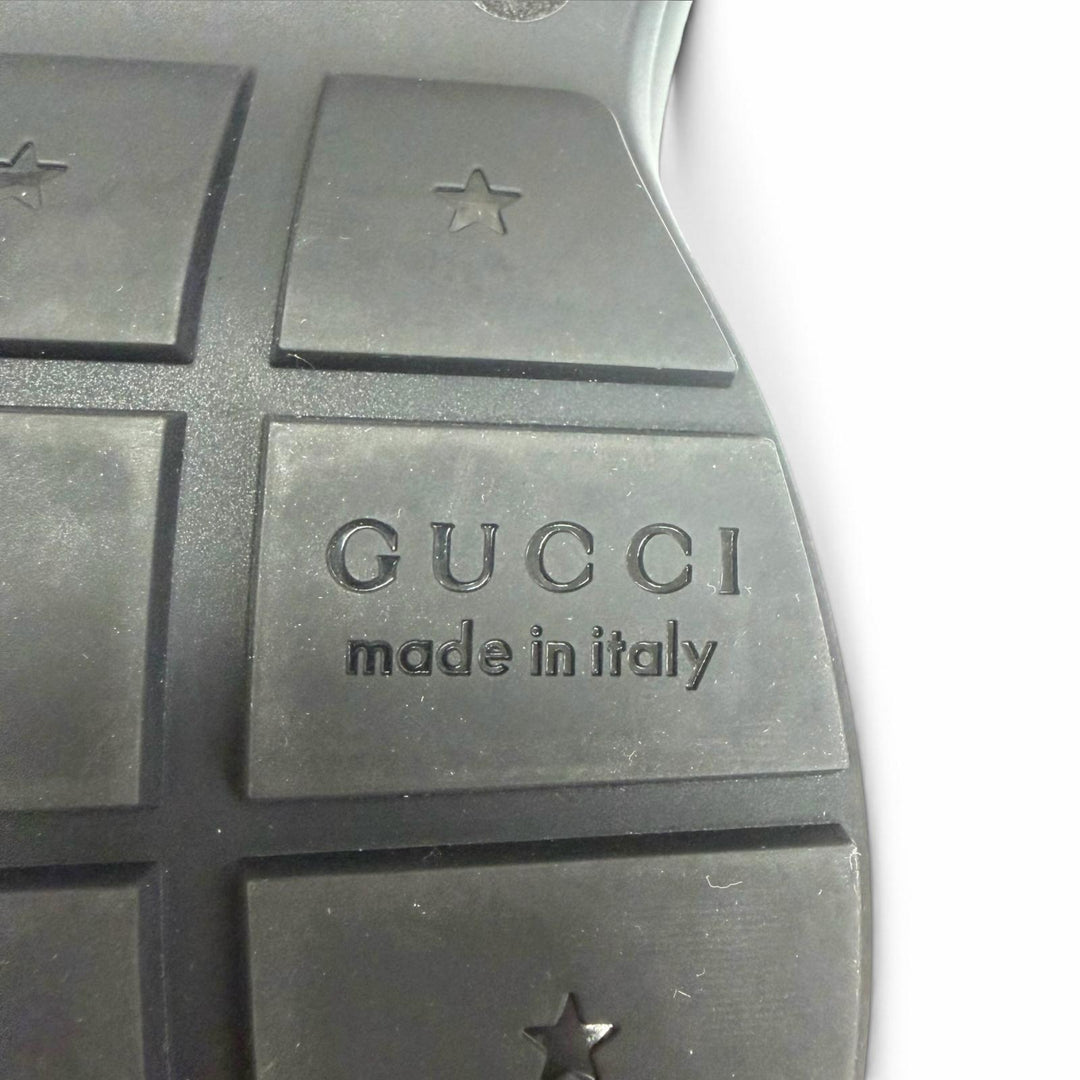 Excellent GUCCI Low cut sneakers Ryton Interlocking G black mens 6.5 757857