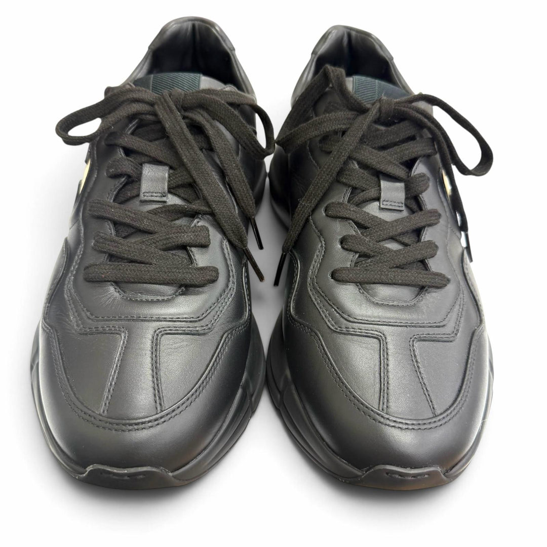 Excellent GUCCI Low cut sneakers Ryton Interlocking G black mens 6.5 757857