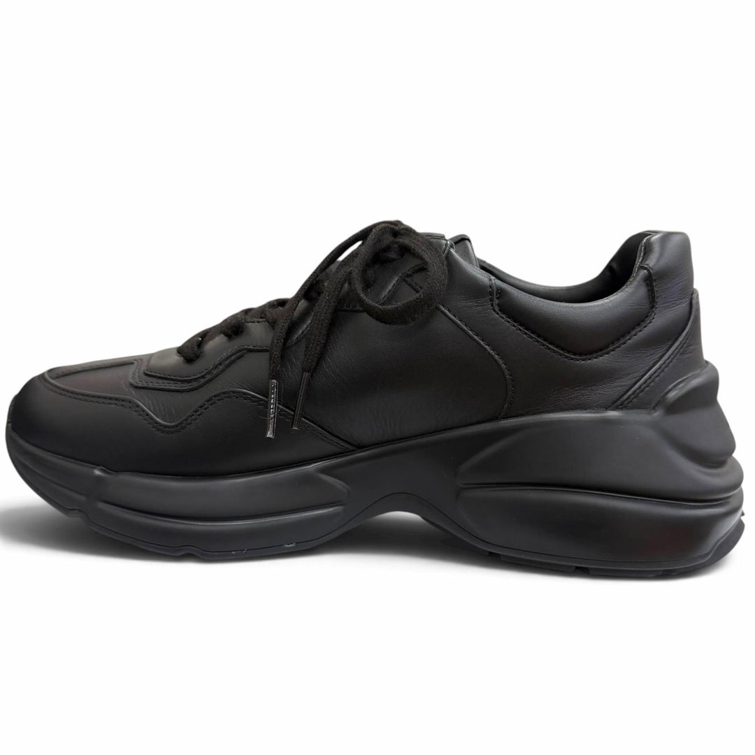 Excellent GUCCI Low cut sneakers Ryton Interlocking G black mens 6.5 757857