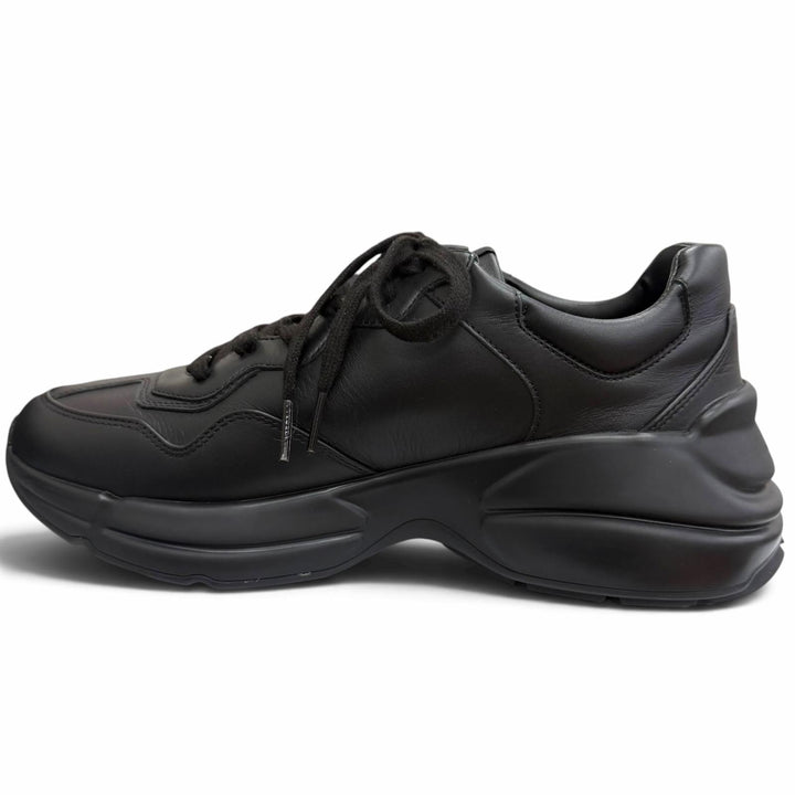 Excellent GUCCI Low cut sneakers Ryton Interlocking G black mens 6.5 757857