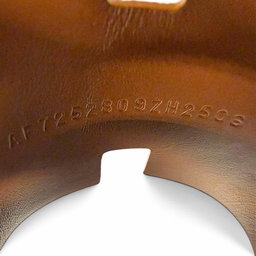 Pristine HERMES Sandals Izmir Heritage gold Epsom Leather mens IT 42