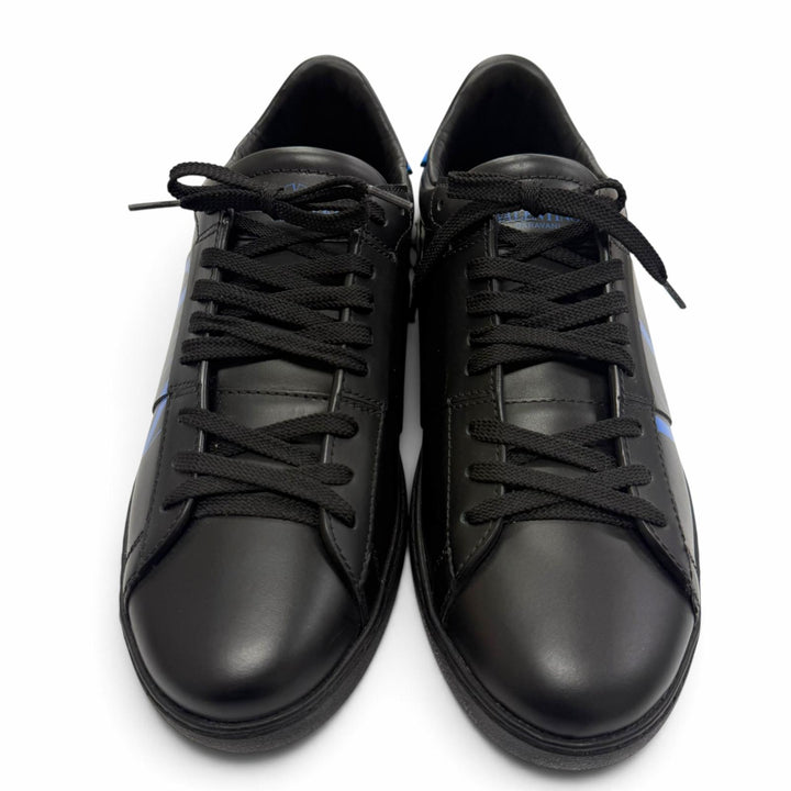 Excellent Valentino Garavani Low cut sneakers Lace up black leather mens IT 40