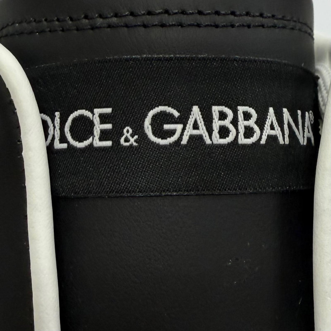 Pristine DOLCE&GABBANA Low cut sneakers Lace up black leather mens 6