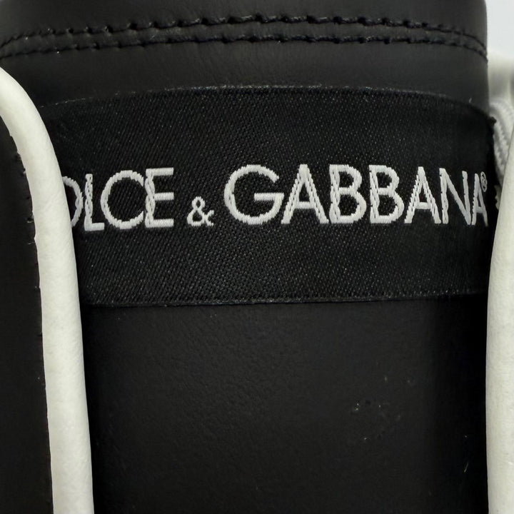 Pristine DOLCE&GABBANA Low cut sneakers Lace up black leather mens 6