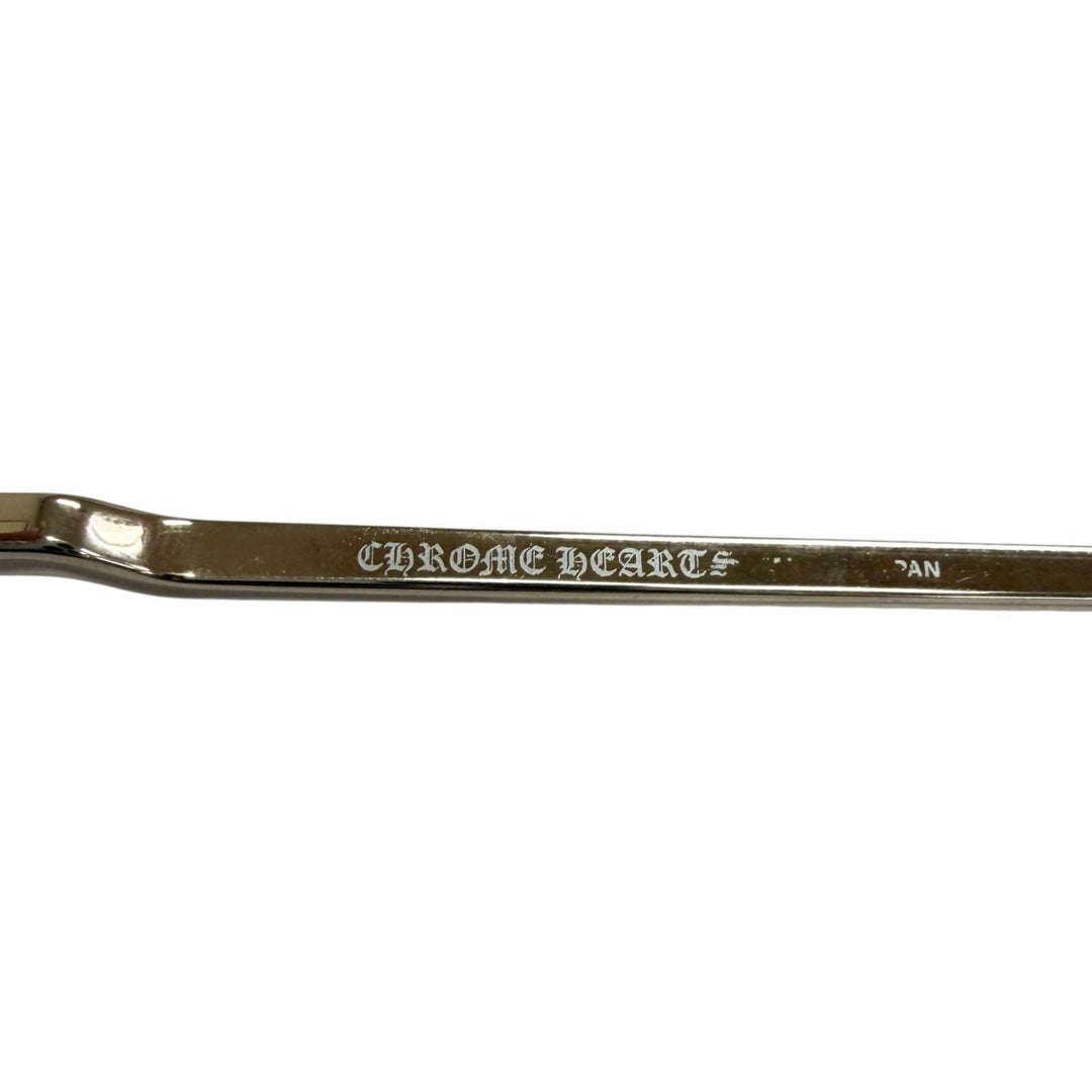 Great CHROME HEARTS Glasses BUCKLE RIDER Cross Square Frame gold SV925 mens