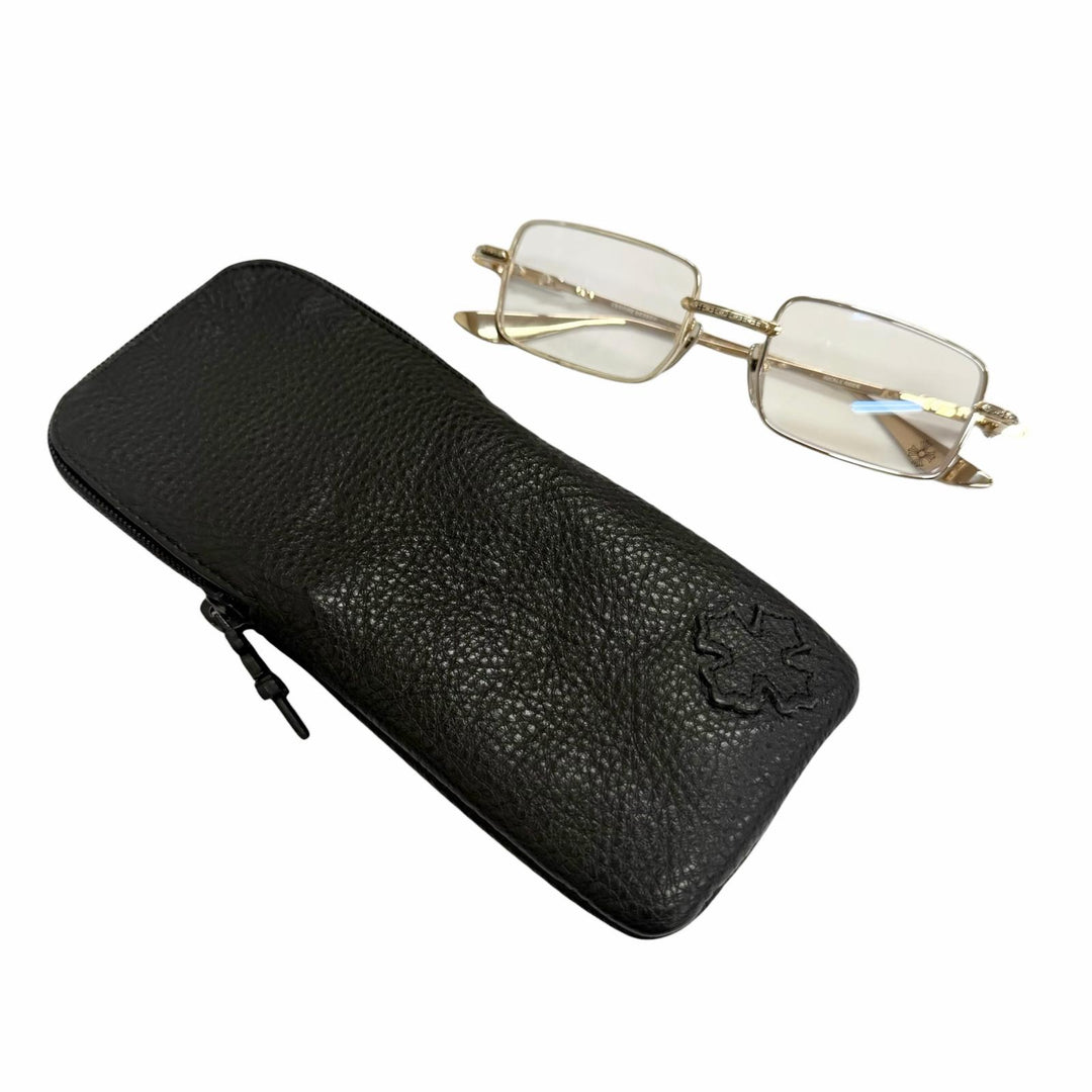Great CHROME HEARTS Glasses BUCKLE RIDER Cross Square Frame gold SV925 mens