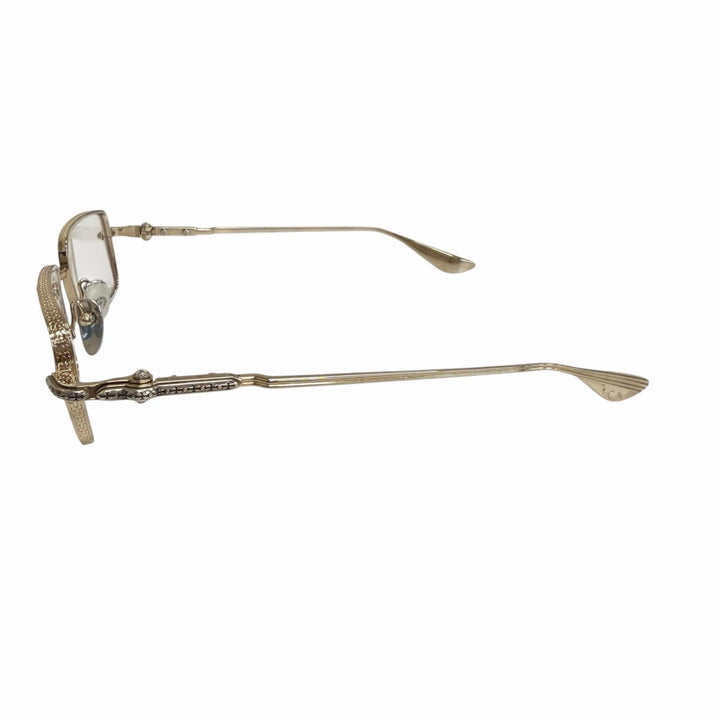 Great CHROME HEARTS Glasses BUCKLE RIDER Cross Square Frame gold SV925 mens