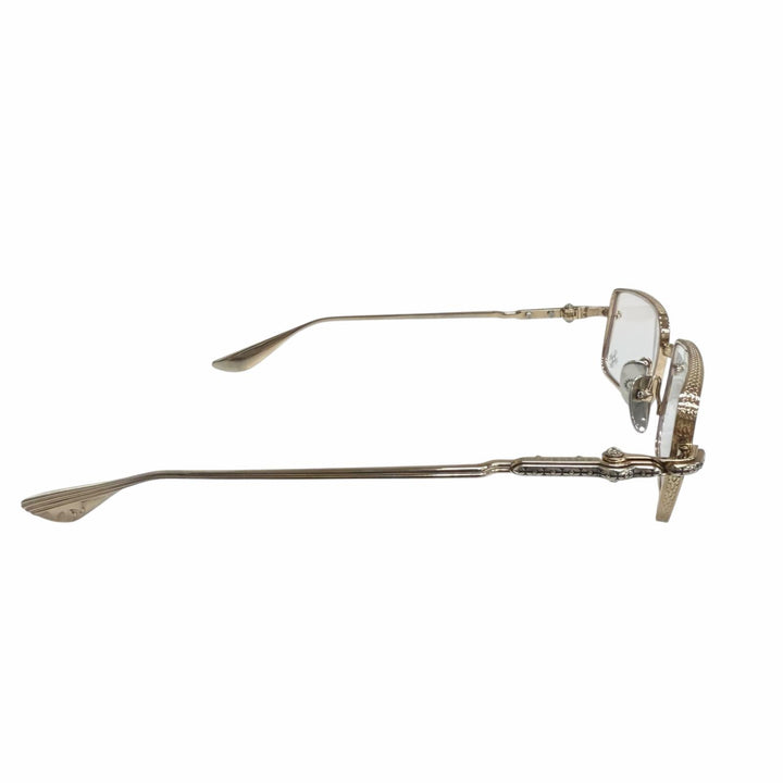 Great CHROME HEARTS Glasses BUCKLE RIDER Cross Square Frame gold SV925 mens