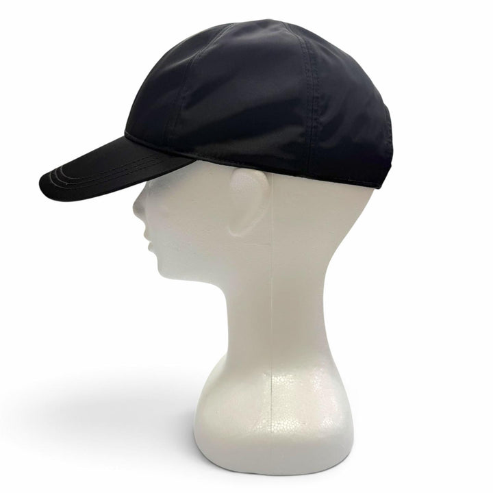 Excellent PRADA cap logo embroidery hat black Nylon mens L 2HC274 2CCA