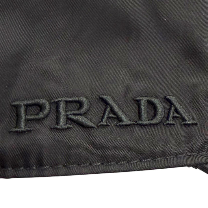 Excellent PRADA cap logo embroidery hat black Nylon mens L 2HC274 2CCA